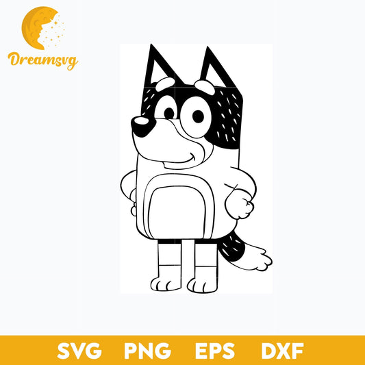 Bandit outline svg, Bluey Vector, Bluey Alphabeth, Bluey Cutfile, Bluey Clipart, Cartoon svg, png, dxf, eps file