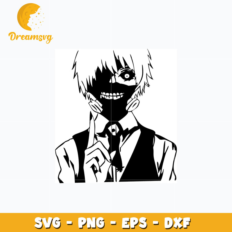 Kaneki ghoul black white design svg, anime svg, Tokyo Ghoul svg