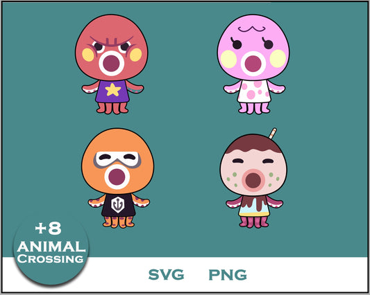 8+ Octopus Svg Bundle, Animal Crossing Svg Bundle, Animal Crossing Svg, Cartoon svg, png digital file