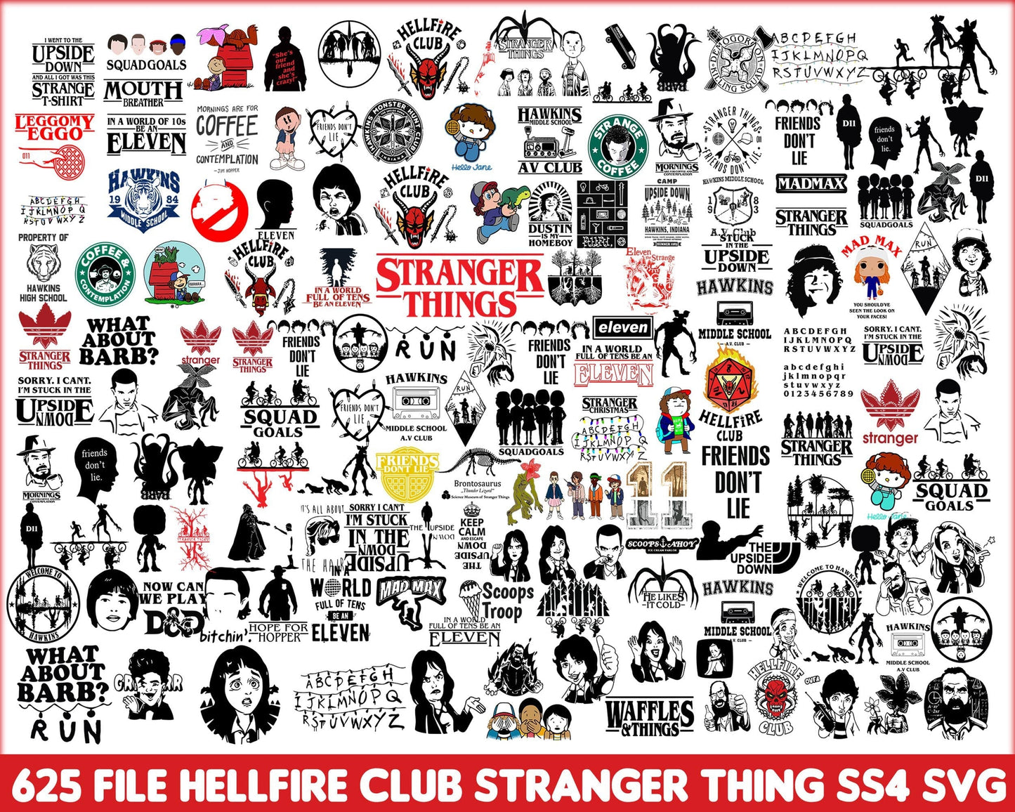 Ultimate bundle Stranger Things SVG Bundle, Hellfire Club Svg