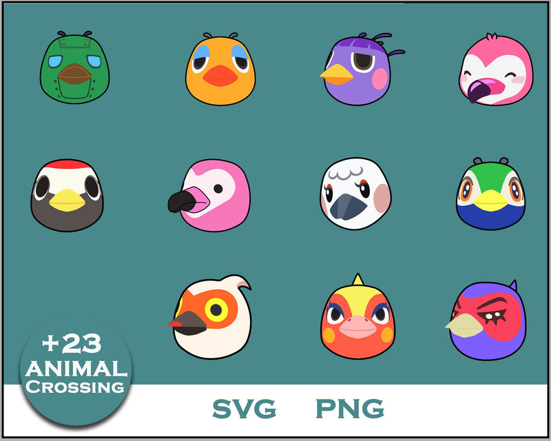 23+ Ostrich Svg Bundle, Animal Crossing Svg Bundle, Animal Crossing Svg, Cartoon svg, png digital file