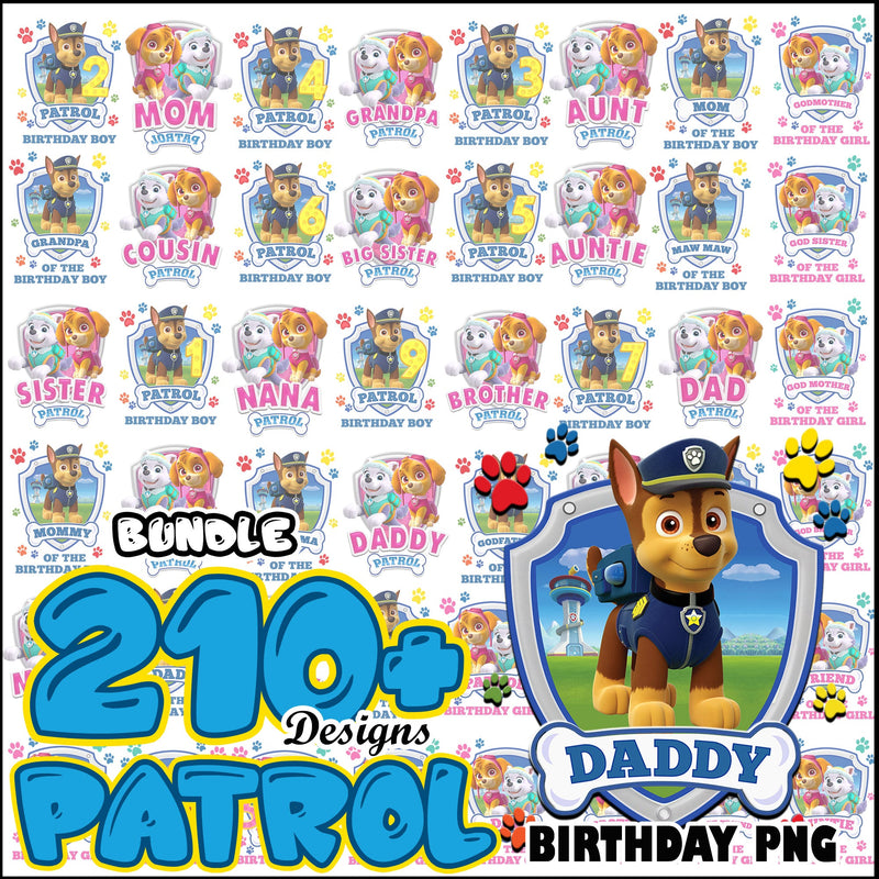 Paw patrol birthday bundle png trending 2024