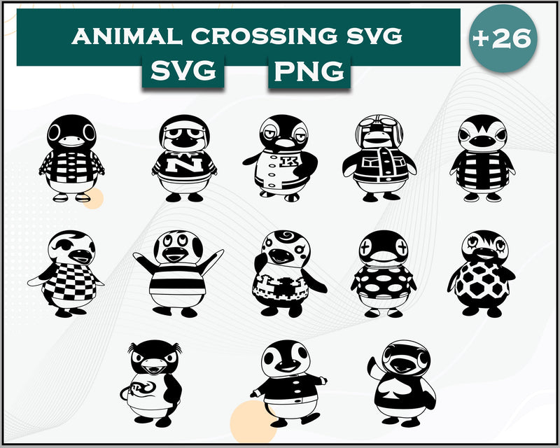 26+ Penguin Svg Bundle, Animal Crossing Svg Bundle, Animal Crossing Svg, Cartoon svg, png digital file