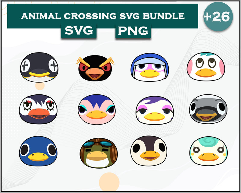 26+ Penguin Svg Bundle, Animal Crossing Svg Bundle, Animal Crossing Svg, Cartoon svg, png digital file