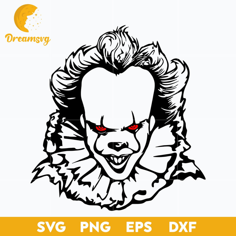 Pennywise Clown SVG, Pennywise Clown Halloween SVG, Scary Halloween SVG, Horror Characters svg, Halloween svg, png, dxf, eps digital file.