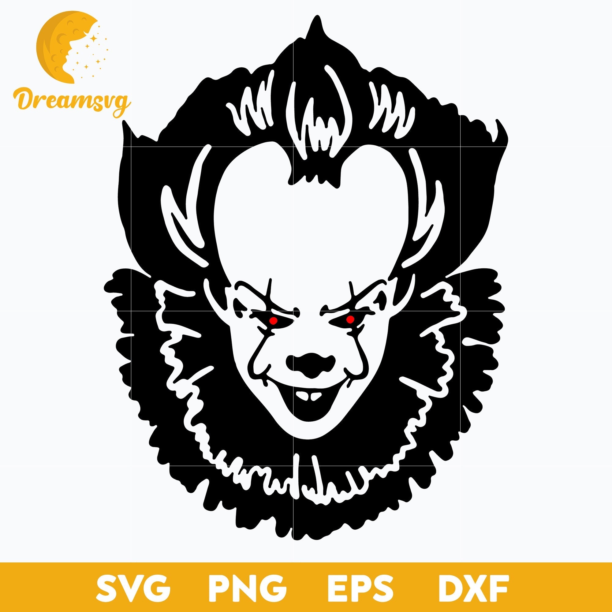 Pennywise Clown SVG, Pennywise Clown Halloween SVG, Scary Halloween SV