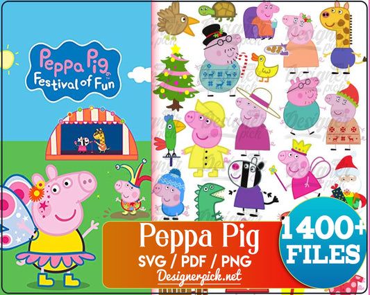 1400+ Peppa Pig Svg bundle  - Instant Download