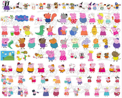 1400+ Peppa Pig Svg bundle  - Instant Download