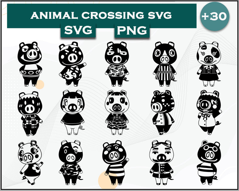 30+ Pigs Svg Bundle, Animal Crossing Svg Bundle, Animal Crossing Svg, Cartoon svg, png digital file