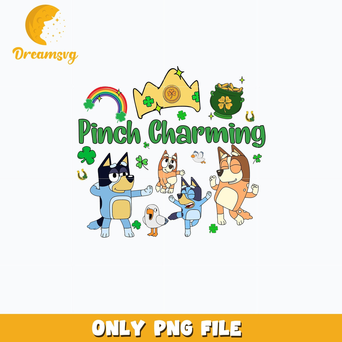 Bluey pinch charming patrick's day Png