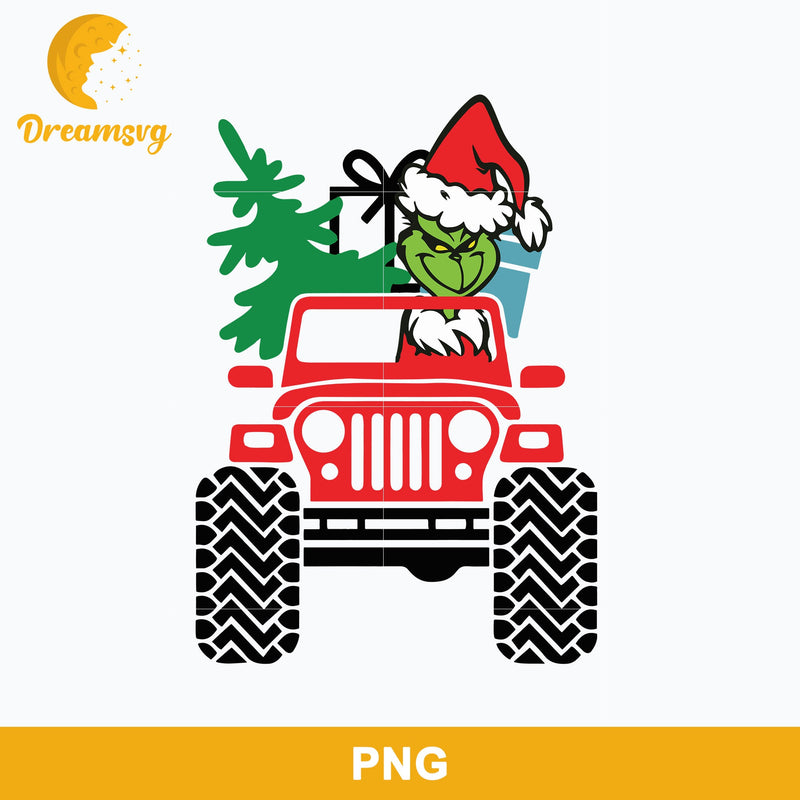 Grinch Jeep Christmas PNG, Grinch Christmas PNG, Christmas PNG File.