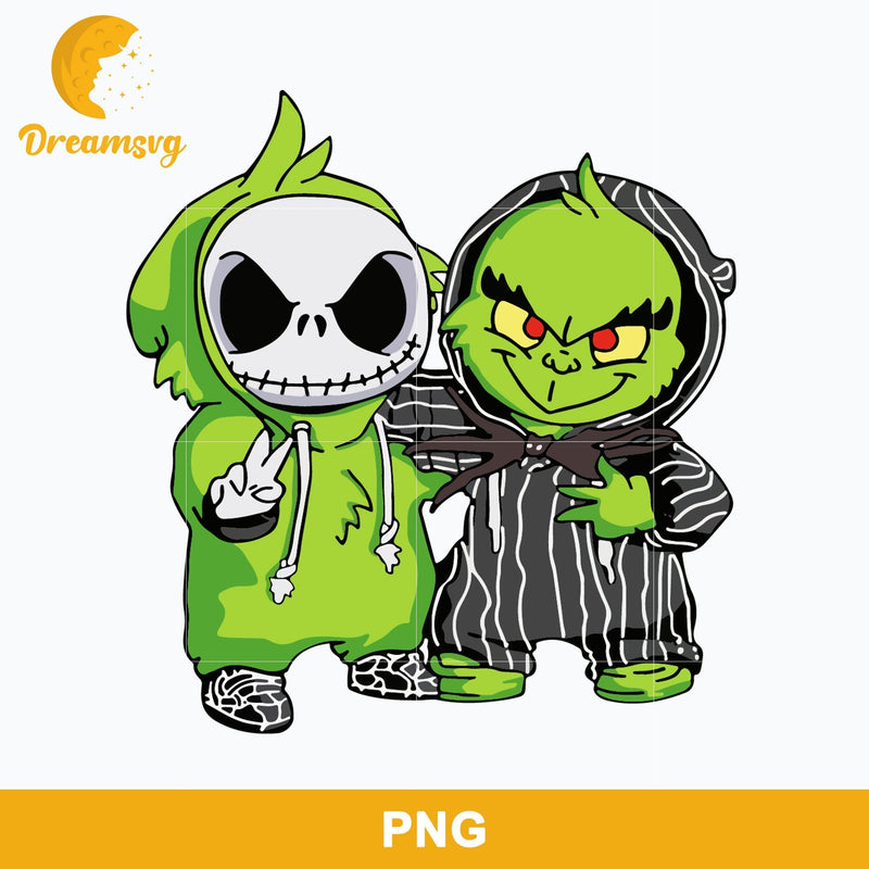 Jack Skellington And Grinch  PNG, Grinch Christmas PNG, Christmas PNG Digital File.