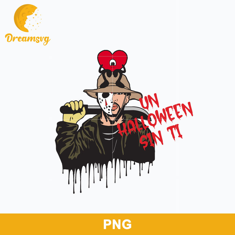 Horror Bad Bunny Halloween Png, Un Halloween Sin Ti Png Digital File.