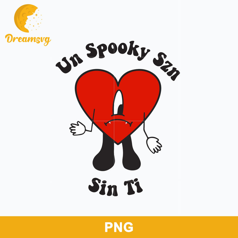 Bad Bunny Heart Halloween Png, Un Spooky Szn Sin Ti Png Digital file HLWBB02