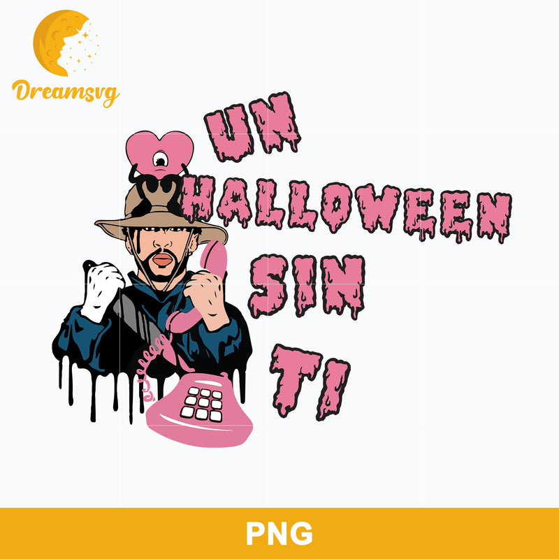 Bad Bunny Ghost face Halloween Png, Un Halloween Sin Ti Png Digital file HLWBB07