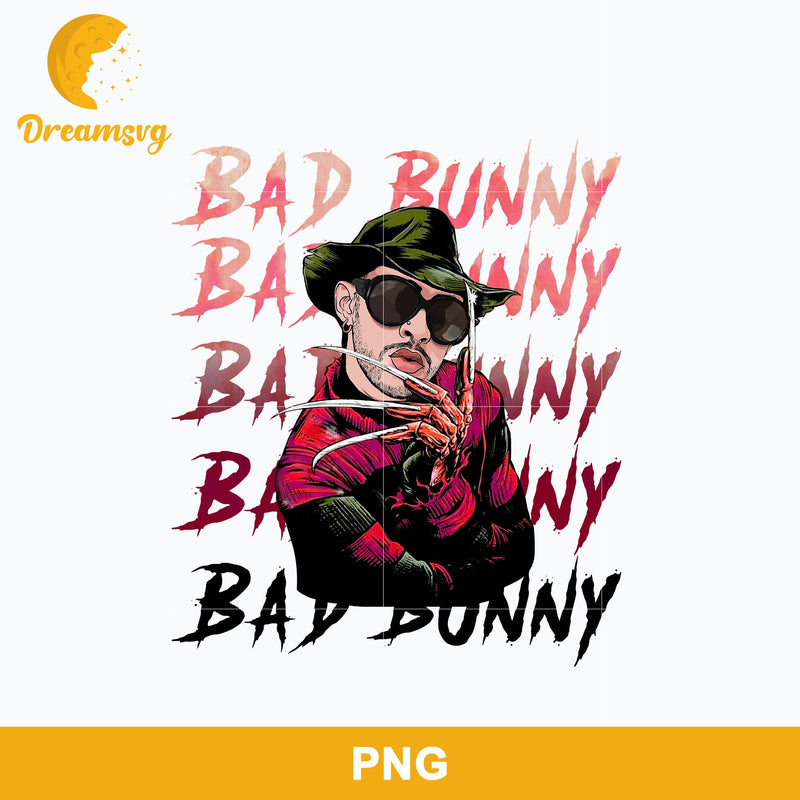 Bad Bunny Freddy Krueger Halloween Png, Bad Bunny Halloween  Png Digital file BHLW16