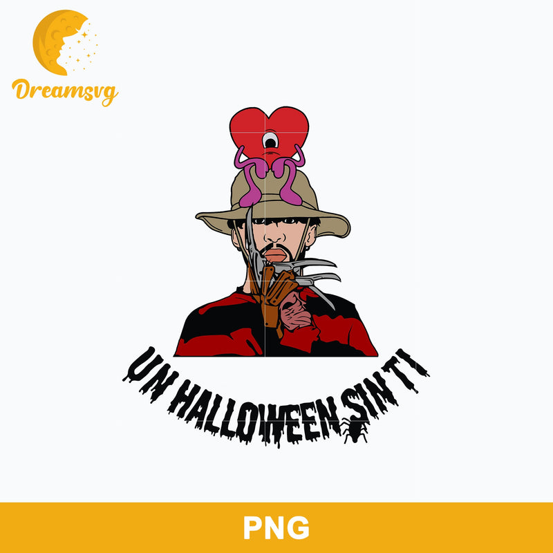 Bad Bunny Freddy Krueger Png, Un Halloween Sin Ti Png Digital file BHLW29