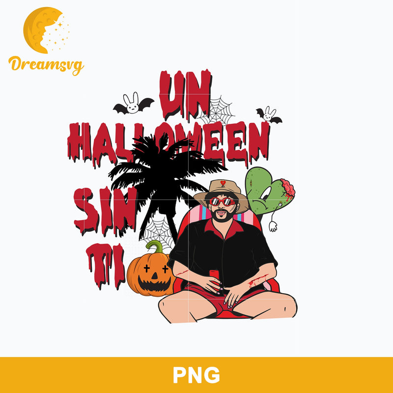 Bad Bunny Halloween Png, Un Halloween SI Ti Png Digital file BHLW37