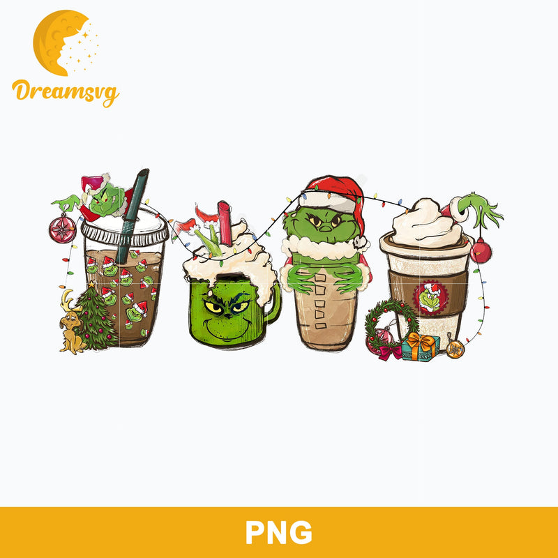 Grinch Coffee Drink PNG, Grinch Christmas PNG, Christmas Coffee PNG