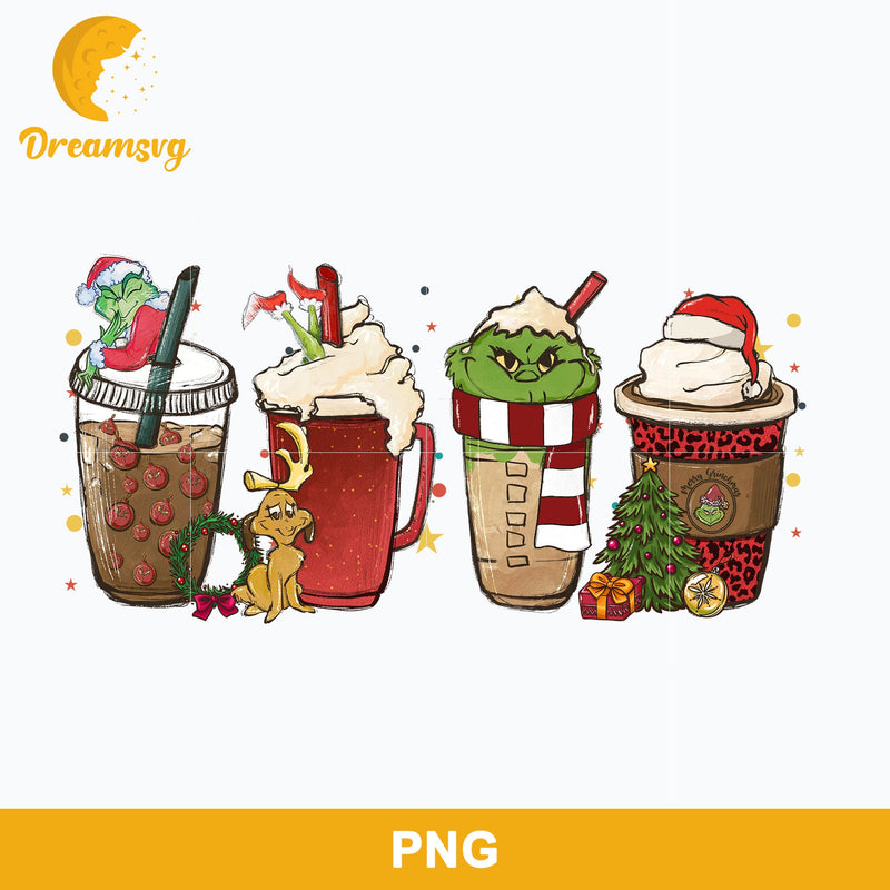 Grinch Christmas Coffee PNG, Grinch Coffee Drink PNG, Christmas Coffee PNG