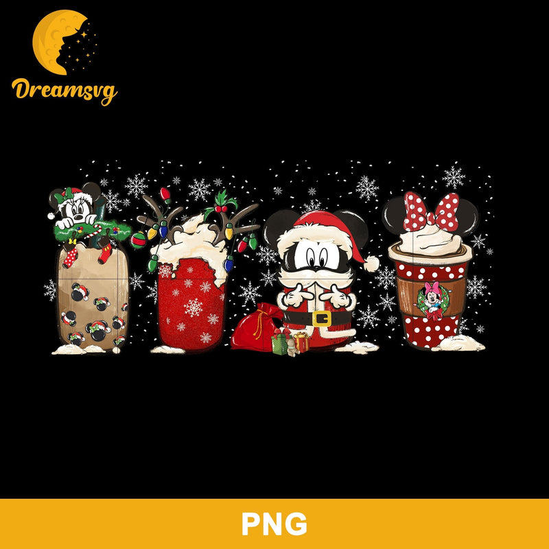 Mickey Christmas PNG, Mickey Mouse Christmas Coffee PNG, Christmas Coffee PNG