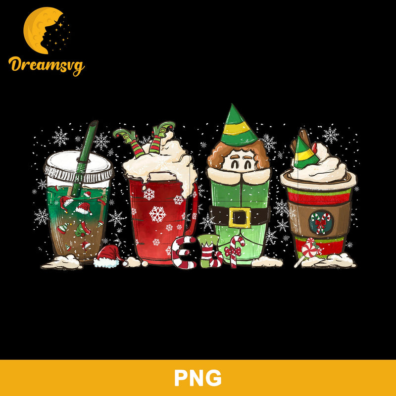 Elf Christmas PNG, Christmas Elf Drink Coffee PNG, Christmas Drink Coffee PNG.