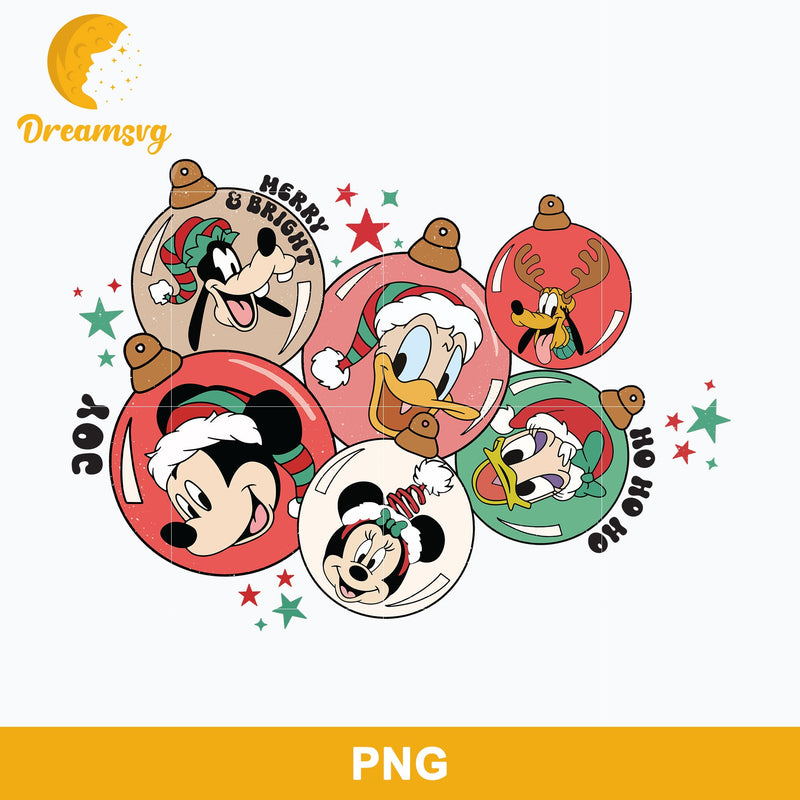 Disney Mickey Mouse Ho Ho MERRY BRIGHT PNG, Christmas PNG Digital File.