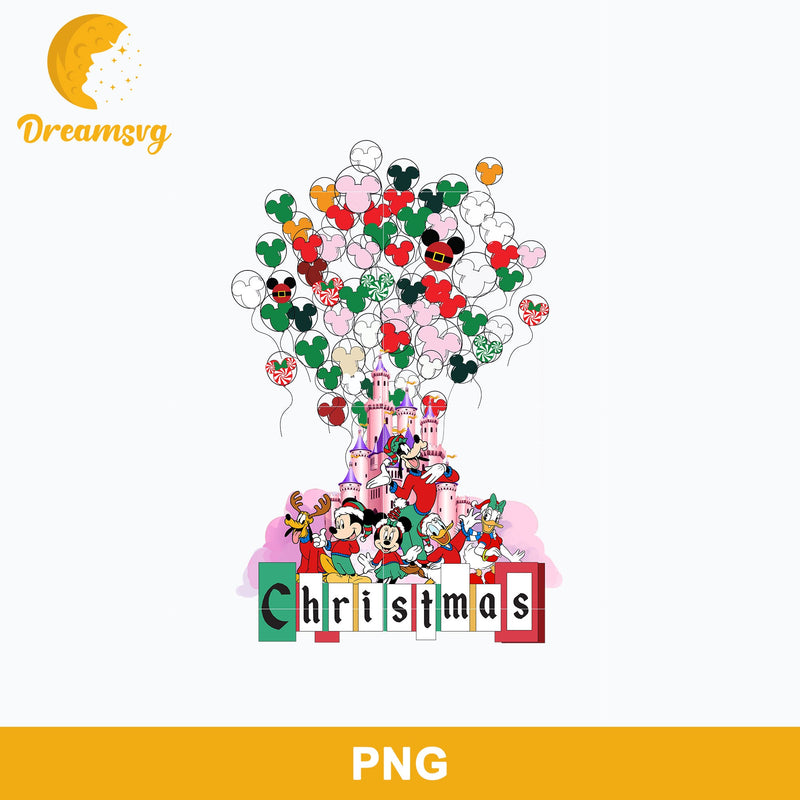 Balloon Mickey Mouse Merry Christmas PNG, Christmas PNG Digital File.