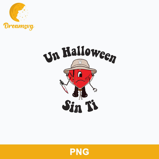 Bad Bunny Heart Sad Halloween Png, Un Halloween Sin Ti Png Digital file BHLW61