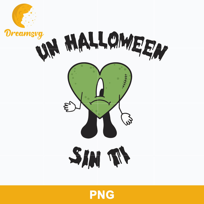 Bad Bunny Heart Halloween Png, Un Halloween Sin Ti Png Digital file BHLW57