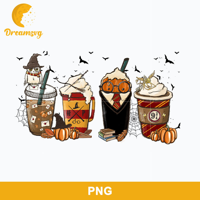 Harry Halloween Coffee PNG, Fall Harry Potter Coffee PNG, Coffee Halloween PNG