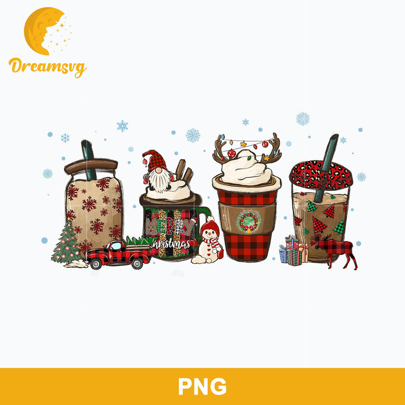 Gnome Christmas Coffee Cups PNG, Christmas PNG Digital File.