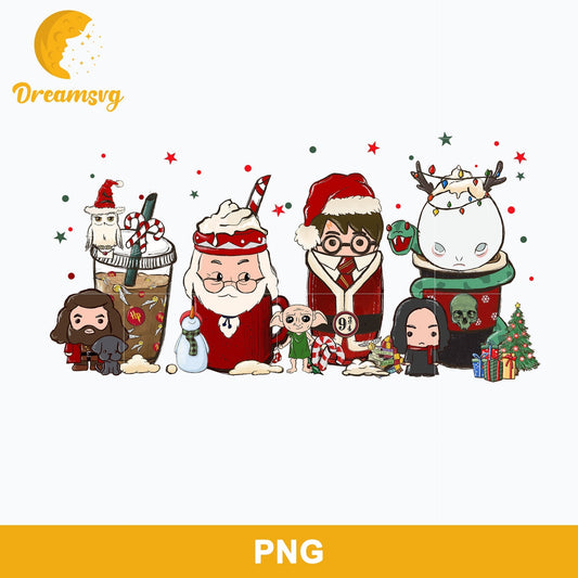 Harry Potter Santa Claus Hat Christmas Coffee PNG, Christmas Coffee PNG.