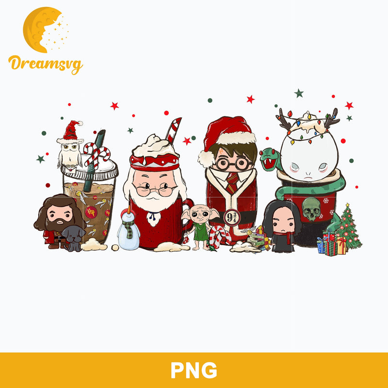 Harry Potter Santa Claus Hat Christmas Coffee PNG, Christmas Coffee PNG.