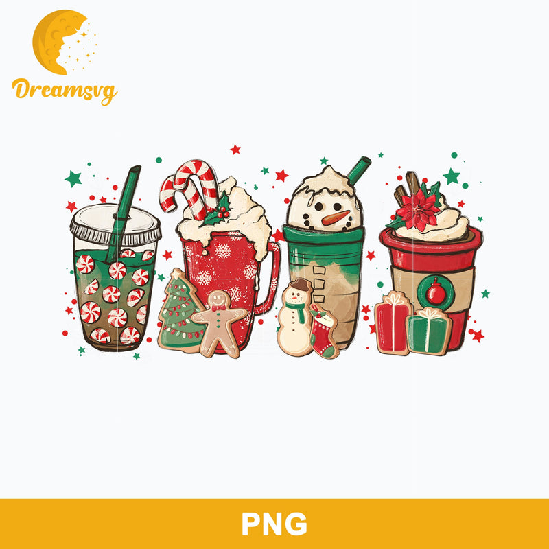 Merry Snowman Gingerbread Christmas PNG, Coffee Christmas PNG.