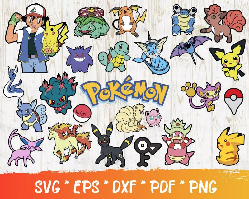 Pokemon Svg Files for Cricut and Silhouette - Pokemon Clipart Images