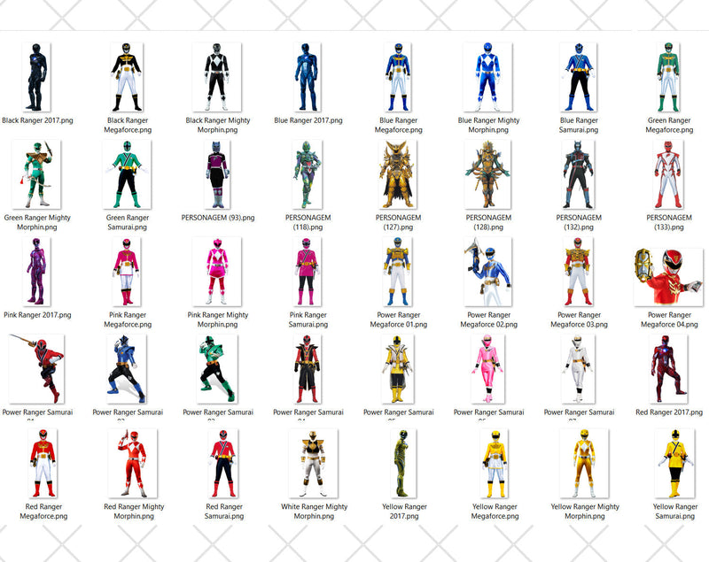 Power Rangers clipart bundle, transparent PNG, designs for decoration / sublimation, instant download