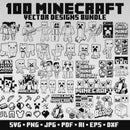 100 Minecraft Svg Bundle Characters Minecraft Birthday Svg Gaming Clipart Minecraft Cricut Png Minecraft Personalized Font Bundle Digital
