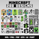 Mine Svg Bundle Cricut Gaming Clipart Digital Video Game Sticker Christmas Gift for Gamer Minecraft Shirt, Sticker Minecraft Gift Idea