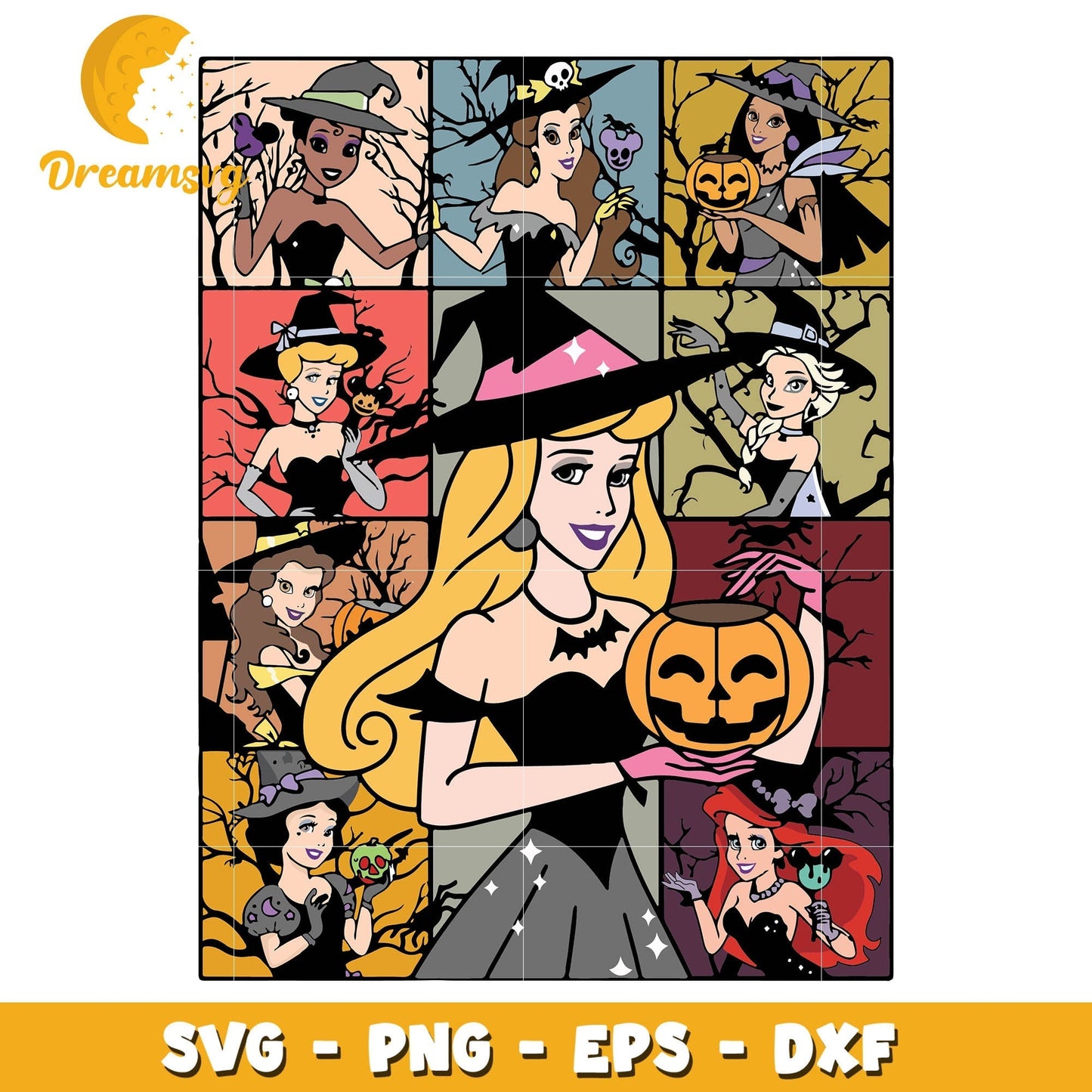 Princess Aurora halloween design svg