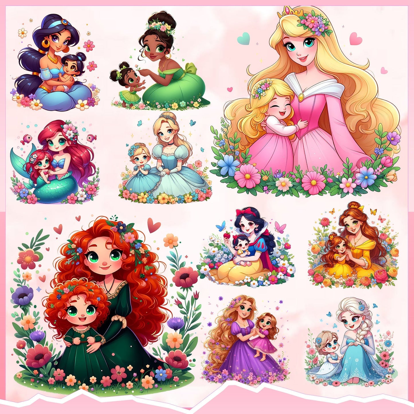 Princess Mom And Daughter Bundle 10+ PNG