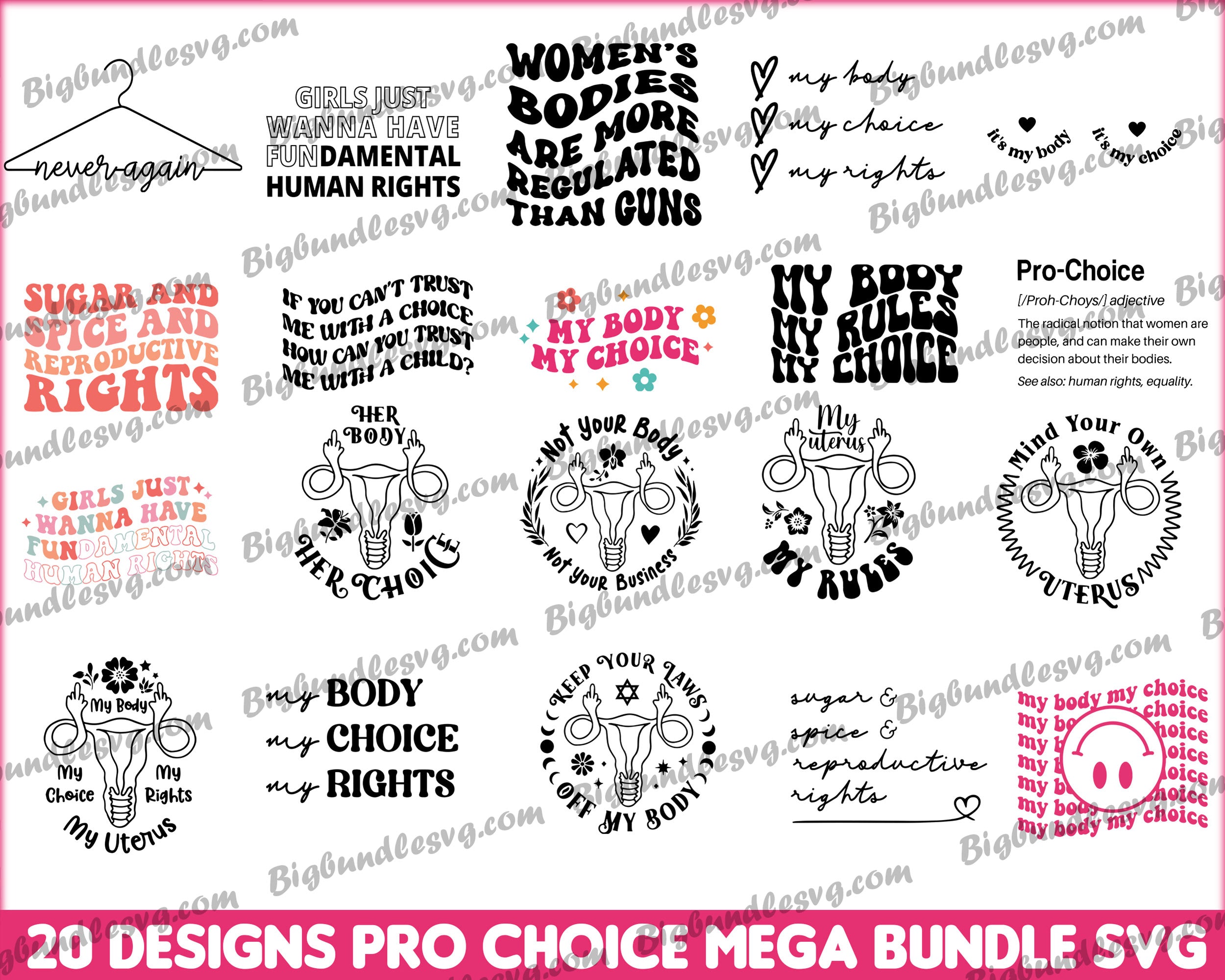 Pro Choice Visuals 20 Pro Choice svg Mega Bundle - Digital download – Printy Studio