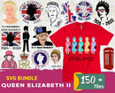 150+ Queen Elizabeth-II Svg, United Kingdom Queen Svg, In memory of Her majesty Queen Elizabeth-II bundle, Digital download
