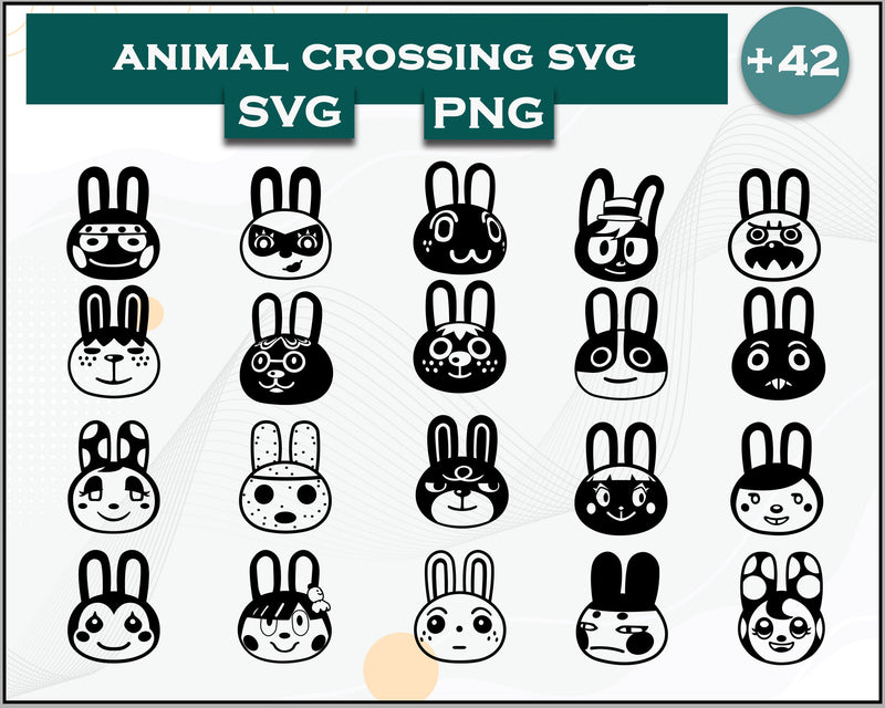 42+ Rabbits Svg Bundle, Animal Crossing Svg Bundle, Animal Crossing Svg, Cartoon svg, png digital file