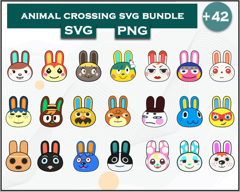 42+ Rabbit Svg Bundle, Animal Crossing Svg Bundle, Animal Crossing Svg, Cartoon svg, png digital file