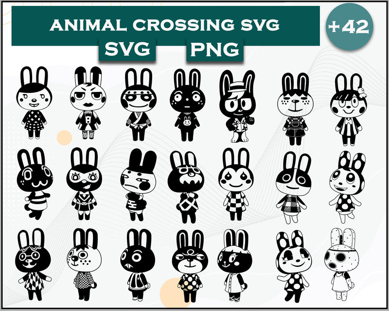 42+ Rabbits Svg Bundle, Animal Crossing Svg Bundle, Animal Crossing Svg, Cartoon svg, png digital file