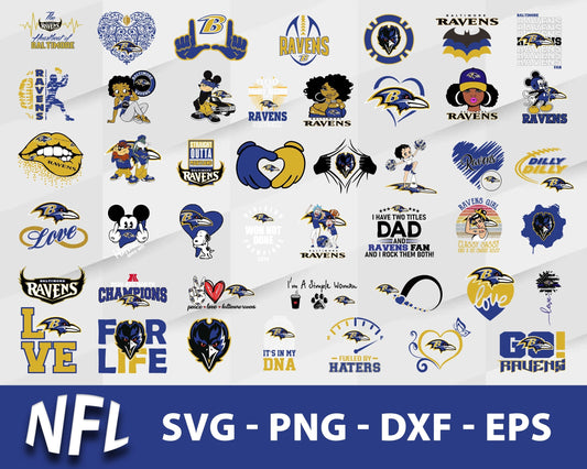 Baltimore Ravens Svg Bundle, Baltimore Ravens Svg, Sport Svg, Nfl Svg, Png, Dxf, Eps Digital File.