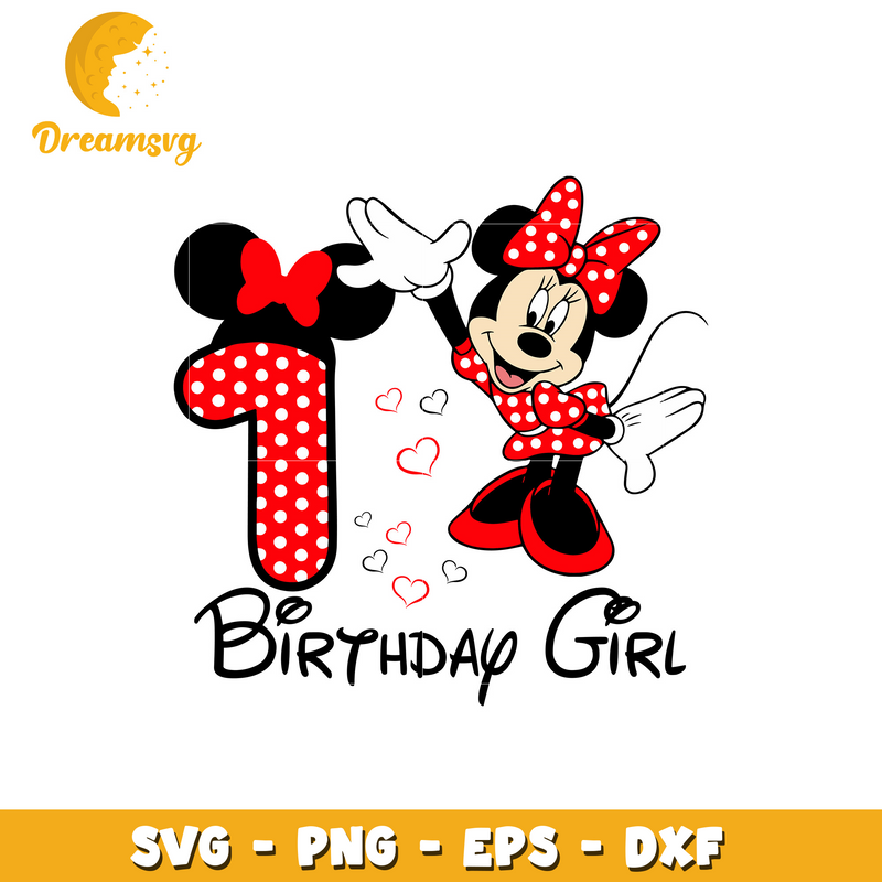 Minnie red birthday girl disney svg