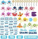 Baby Shark SVG, Mommy Shark SVG, Baby Shark Family Cut Files, SVG for Cricut