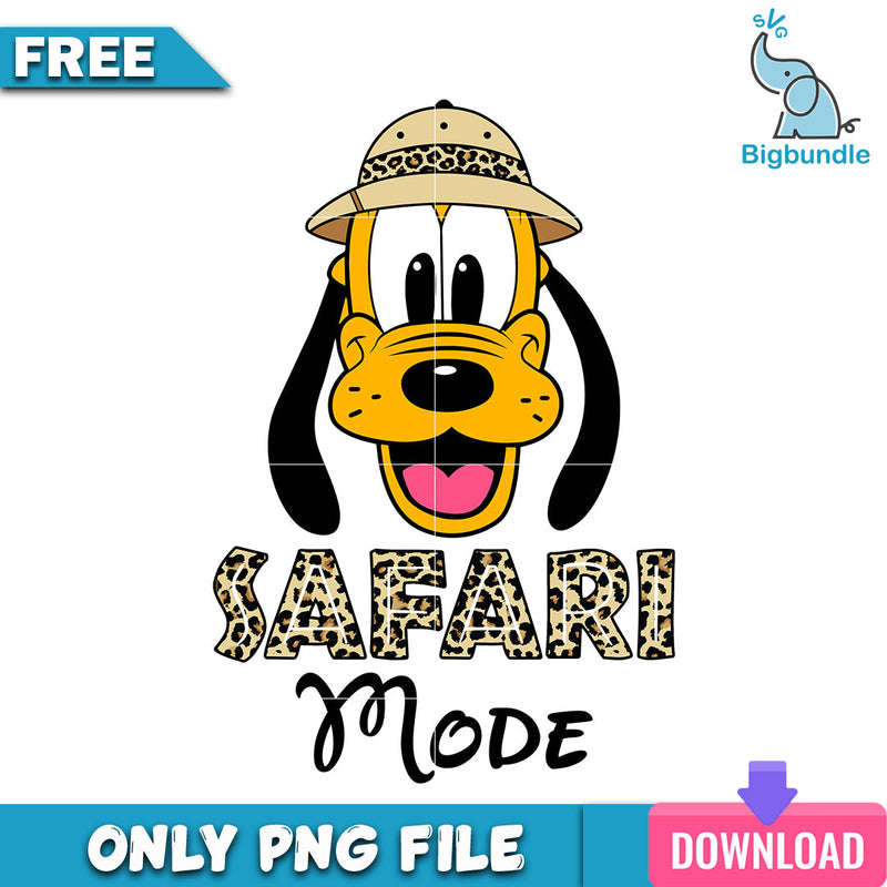 Pluto safari mode png, disney png, Digital download.